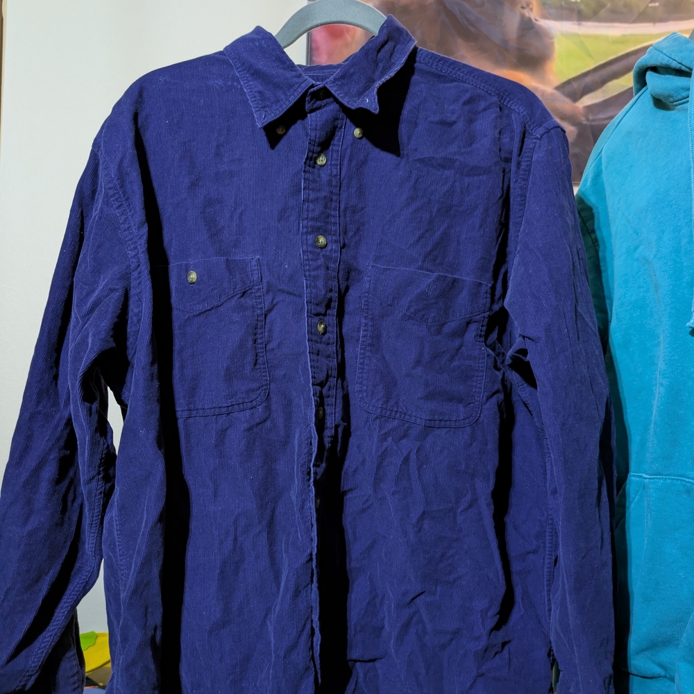 Saddlebred Men's Casual Button Down Shirt - Dark Blue